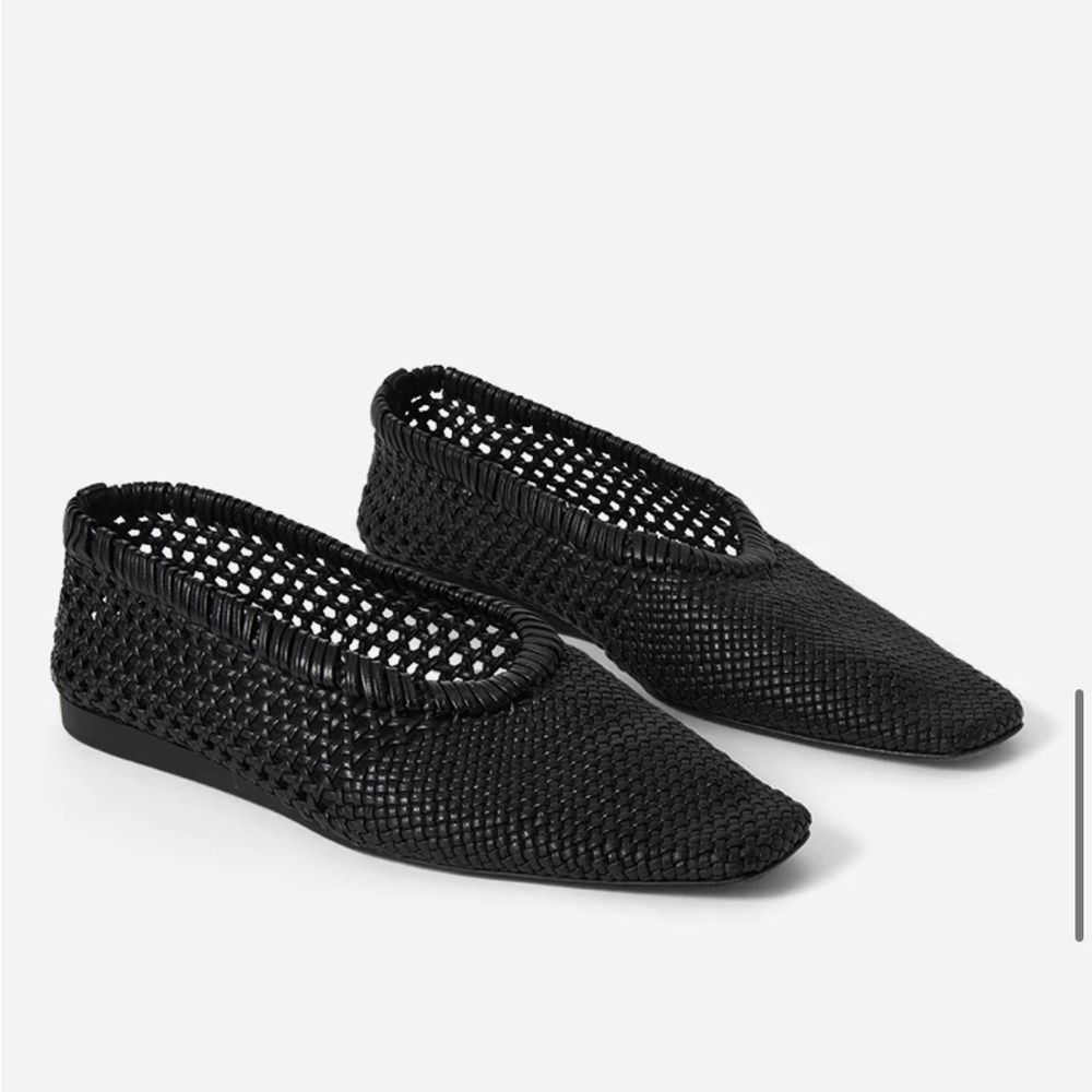 TEURN Black Mesh leather ballerinas Flats Handcrafted Sz 40 $680